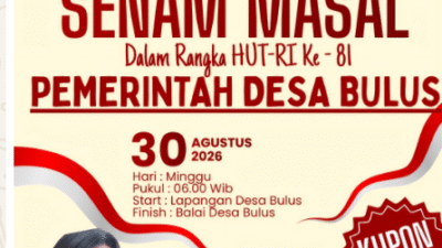 Peringati HUT RI ke-81, Pemdes Bulus Gelar Jalan Sehat dan Senam Masal, Hadirkan Kupon Gratis’