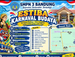 SMPN 3 Bandung Gelar Estiba Karnaval Budaya, Angkat Kearifan Lokal Lewat Jalan Sehat & Kreativitas          BANDUNGKABARNEWS.NET — Semangat melestarikan budaya sekaligus mempererat kebersamaan warga di lingkungan pendidikan ditunjukkan oleh SMP Negeri 3 Bandung. Bertempat di lingkungan sekolah, kegiatan besar bertajuk ESTIBA KARNAVAL BUDAYA resmi digelar pada Sabtu, 12 September 2026.   Mengusung tema “Beragam Budaya, Satu Langkah, untuk Estiba yang Lebih Maju”, kegiatan ini bukan sekadar pesta warga sekolah, melainkan wadah untuk menumbuhkan rasa bangga terhadap warisan leluhur sekaligus memperkuat persatuan di tengah keberagaman. Sesuai semangat sekolah — Berprestasi, Berkarakter, Berbudaya — acara ini diharapkan melahirkan generasi muda yang tidak hanya cerdas secara akademik, tetapi juga memiliki jati diri yang kokoh.   Kegiatan dimulai pukul 06.00 WIB dengan pelaksanaan jalan sehat yang berangkat dari halaman SMPN 3 Bandung dan berakhir di Pemetaan Hias Kaca Nggembong. Rute yang dilewati melintasi pemukiman warga, membawa suasana riang dan penuh warna sepanjang perjalanan.   Kehadiran peserta terbagi dalam sepuluh kelompok yang masing-masing menampilkan keunikan budaya, antara lain:   – Marching Band Estiba ​ – Sanggar Tetra Gatra Mandasari ​ – PK Grup Desa Bulu ​ – Sanggar TeNggo Nggembong Bulu ​ – Sanggar Tetir Larasaji ​ – Paguyuban Alumni Estiba ​ – CENDANA Audio Nggembong ​ – Yameha Elomos ​ – Balon Caffe Bulus ​ – KWB Bulus   Selain berjalan bersama, panitia juga mengajak seluruh peserta untuk menjaga kebersihan, melestarikan tradisi, dan merawat mapan desa sebagai wujud tanggung jawab bersama terhadap lingkungan dan warisan budaya.   Acara ini ditutup pada pukul 11.00 WIB dengan suasana yang hangat, penuh keakraban, dan harapan agar semangat kebersamaan serta cinta budaya terus dijaga oleh seluruh warga sekolah dan masyarakat sekitar.